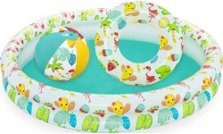 Pripučiamas baseinas su ratu ir kamuoliais, 3-in-1, 122x20 cm, Bestway