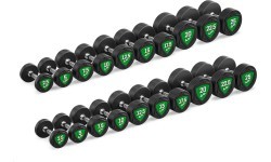 Fiksuoto svorio poliuretaninių hantelių rinkinys 2,5–25 kg (žingsnis 2,5 kg) 275 kg – UpForm