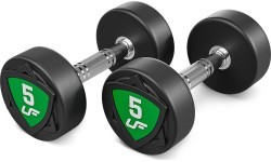 Fiksuoto svorio poliuretaninių hantelių rinkinys 2,5–25 kg (žingsnis 2,5 kg) 275 kg – UpForm