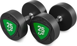Fiksuoto svorio poliuretaninių hantelių rinkinys 2,5–25 kg (žingsnis 2,5 kg) 275 kg – UpForm