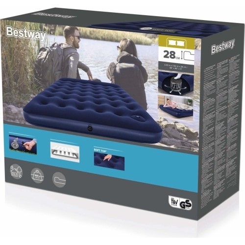 Pripučiamas veliūrinis čiužinys QUEEN 203/152/28 cm Bestway