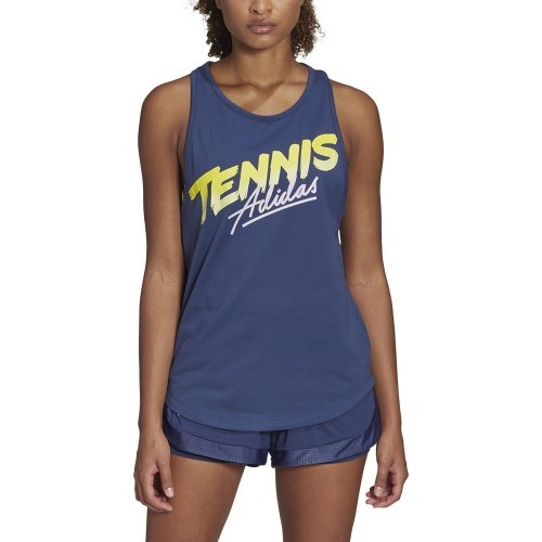 Блузка Adidas W Script Tank, синяя FM4426