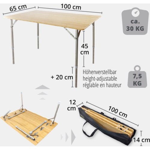 Складной стол BasicNature «Bamboo»