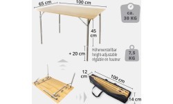 BasicNature Folding Table 'Bamboo'