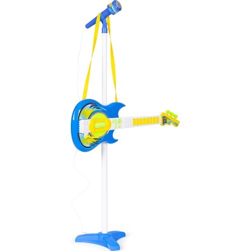 Electric guitar set microphone tripod for kids mp3 - blue