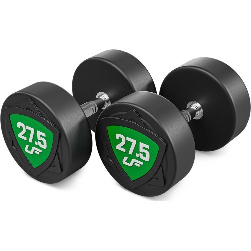 Poliuretaninių fiksuoto svorio hantelių rinkinys 27,5–37,5 kg (žingsnis 2,5 kg) 325 kg – UpForm