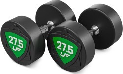 Poliuretaninių fiksuoto svorio hantelių rinkinys 27,5–37,5 kg (žingsnis 2,5 kg) 325 kg – UpForm