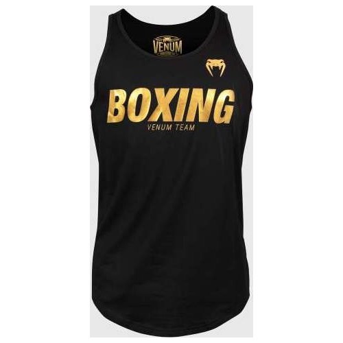 Marškinėliai be rankovių Venum Boxing VT, juoda/auksinė