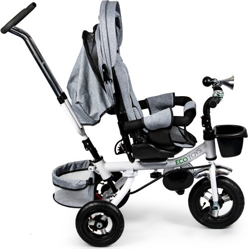 Turning tricycle 360° Grey Delux with canopy ECOTOYS