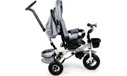 Поворотный трёхколёсный велосипед 360° Grey Delux с навесом ECOTOYS