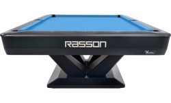 Бильярдный стол Pool Rasson Victory III, черный, CLUB pocket, 9 ft., Simonis 760 blue green
