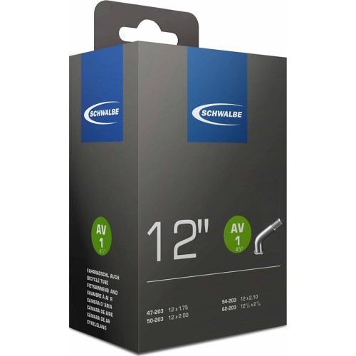 Schwalbe AV1 inner tube 12" x 1/2x2.1/4" (47/62-203), AV 45°, valve length 40 mm