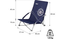 Пляжный стул NILS NC3035 тёмно-синий