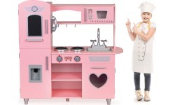 Большая деревянная детская кухня Eco Toys со звуковыми эффектами