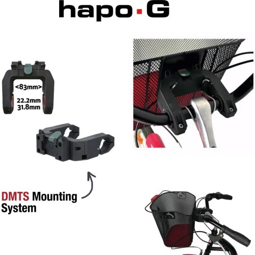 BONIN HAPO-G E-Bike Handlebar Bag // with Quick-Release Bracket, Metal (Black)