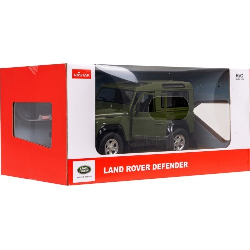 Nuotoliniu būdu valdomas automobilis Land Rover Defender 1:14 RASTAR žalias
