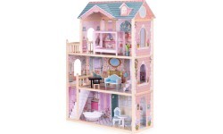 Dollhouse large wooden 3 floors 11 furniture ECOTOYS