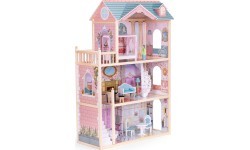 Dollhouse large wooden 3 floors 11 furniture ECOTOYS