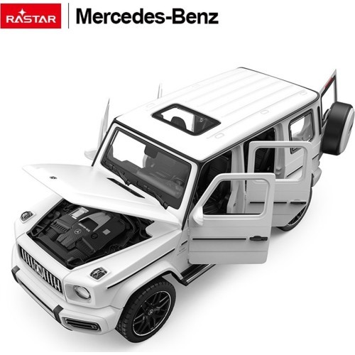 Металлическая машинка 1/32 Mercedes-Benz AMG G63 со звуком, белая RASTAR