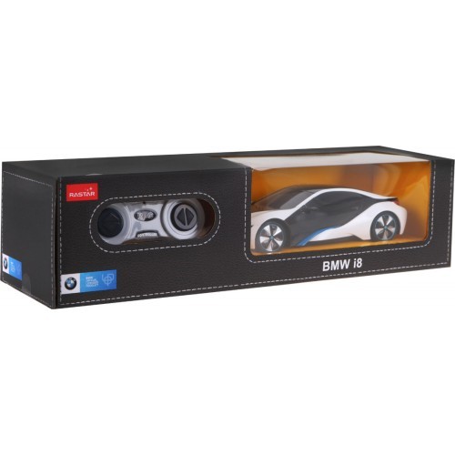 Nuotoliniu būdu valdomas automobilis BMW i8, baltas, 1:24 RASTAR
