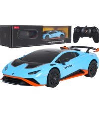 Nuotoliniu būdu valdomas automobilis 1:24 Lamborghini Huracan STO, mėlynas, RASTAR