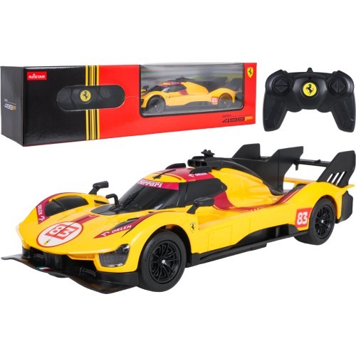 Радиоуправляемая машина 1:24 Ferrari 499P-N83 желтая RASTAR