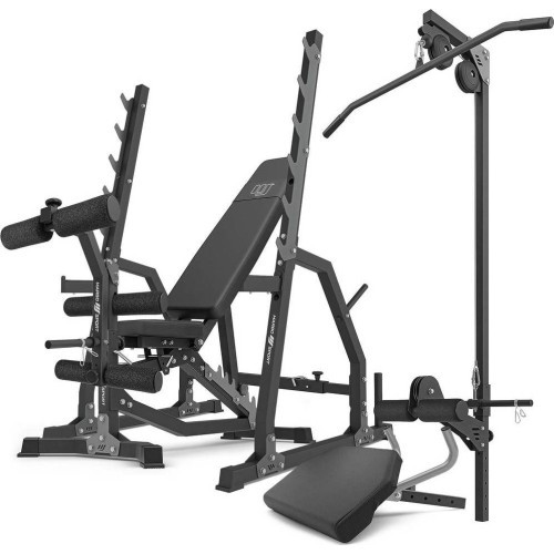 Rinkinys MS36_2.0 | Dvipusis reguliuojamas treniruočių suolas + stovai + molitvos suolelis + presas + trauklė - Marbo Sport