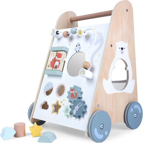 Wooden push walker educational stroller