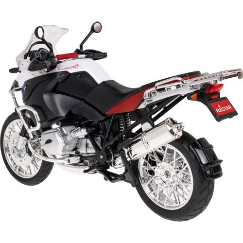 Metalinis motociklas BMW R1200GS 1:9 RASTAR, baltas