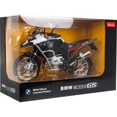 Metalinis motociklas BMW R1200GS 1:9 RASTAR, baltas