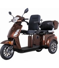Двухместный трёхколёсный электрический скутер inSPORTline Zorica Duo - Коричневый