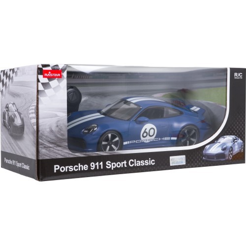 Nuotoliniu būdu valdomas automobilis 1:16 Porsche 911 Sport Classic mėlynas RASTAR
