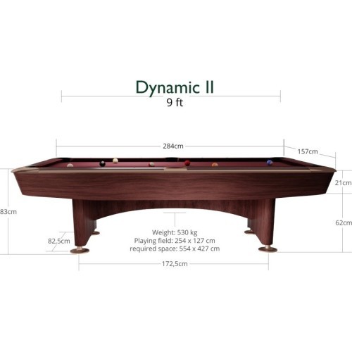 Pool Table Dynamic II - Brown, 9ft