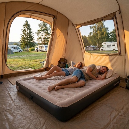 Двухместный надувной матрас inSPORTline Valkon Duo 192x151x22 см со встроенным электрическим насосом