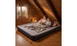 Dvivietis pripučiamas čiužinys inSPORTline Valkon Duo 192x151x22 cm su įmontuota elektrine pompa