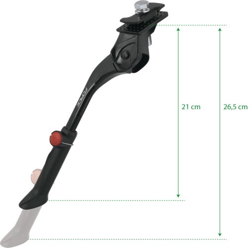 Подножка велосипедная FORCE KID 16-20", центральное крепление, регулируемая (алюминий, чёрная)