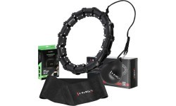 Hula Hoop HHW11 rinkinys, juodas, su svoriu ir juosmens atrama BR163 Plus Size HMS