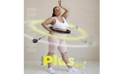 Набор хулахуп HHW11, черный, с утяжелителем и поддержкой талии BR163 Plus Size HMS