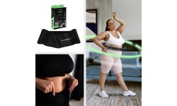 SET HULA HOOP HHW11 BLACK WITH WEIGHT + WAIST SUPPORT BR163 BLACK PLUS SIZE HMS