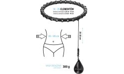 SET HULA HOOP HHW11 BLACK WITH WEIGHT + WAIST SUPPORT BR163 BLACK PLUS SIZE HMS
