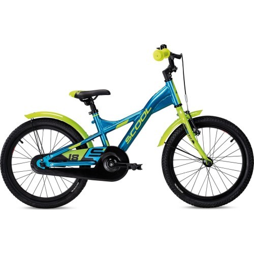 Dviratis S'COOL XXlite 18" 1-speed coaster-brake Aluminium blue-lime