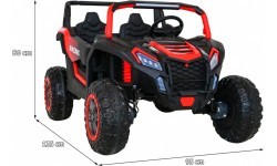 Elektromobilis bagis ATV Racing 4x4, raudonas