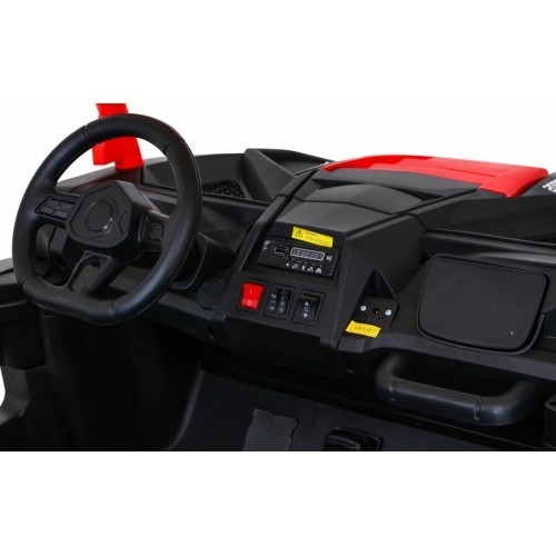 Elektromobilis bagis ATV Racing 4x4, raudonas
