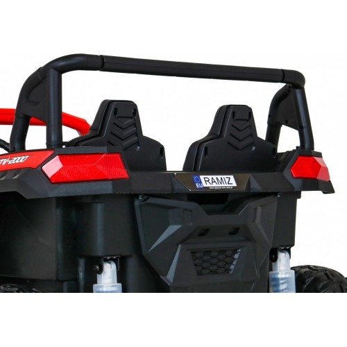 Elektromobilis bagis ATV Racing 4x4, raudonas