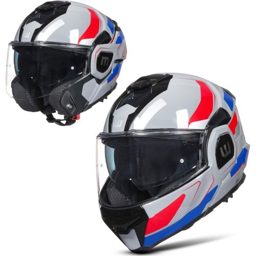 Flip-Up Motorcycle Helmet W-TEC Zoroz P/J - Glossy Tricolor