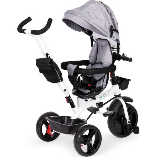Triratukas Eco Toys su 360° pasukama sėdyne, mėlynas