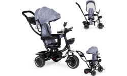 Трёхколёсный велосипед с поворотным сиденьем и козырьком ECOTOYS