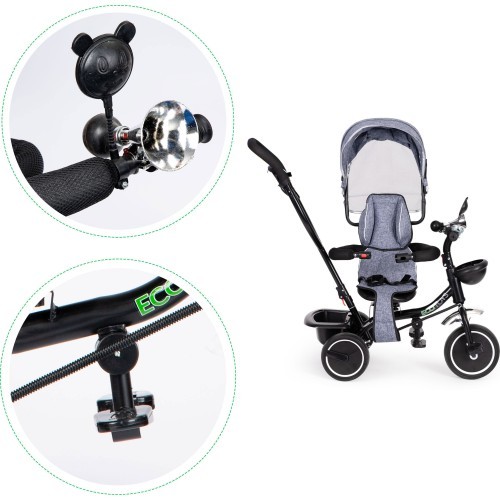 Triratukas su pasukama sėdyne ir stogeliu ECOTOYS