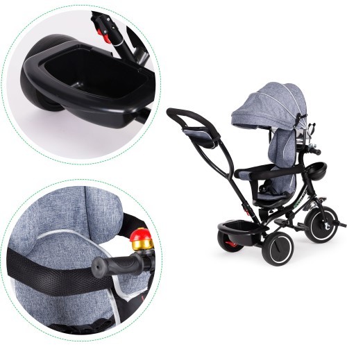 Triratukas su pasukama sėdyne ir stogeliu ECOTOYS