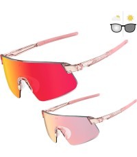 Photochromic Sports Sunglasses Altalist Hayate - Pink with Red Lenses